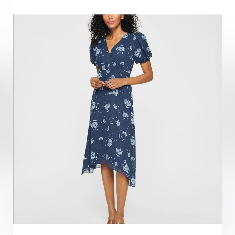 Club Monaco Floral Blue Dress